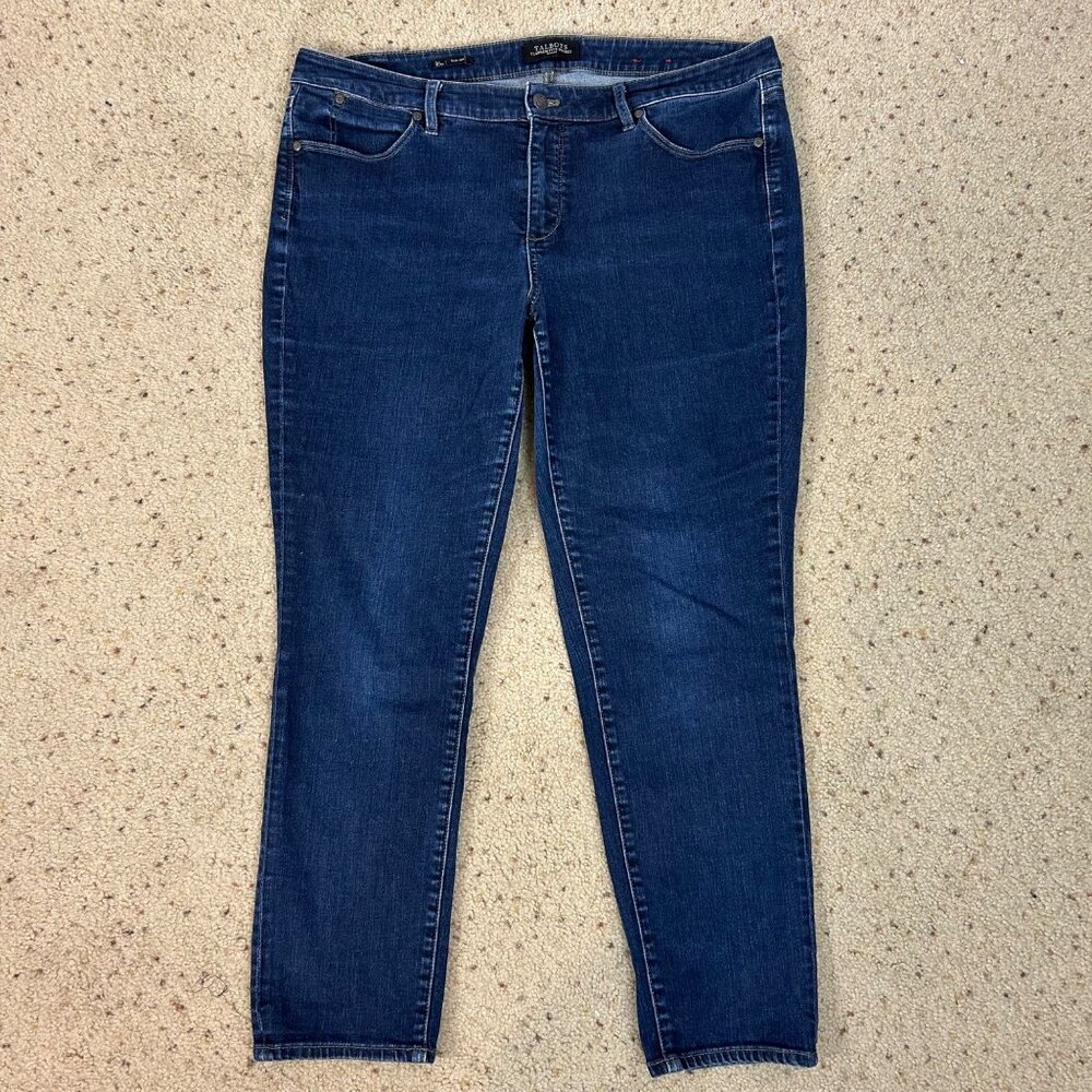 Talbots Slim Ankle Jean Size 16W Dark Blue Flawless 5-Pocket Women's